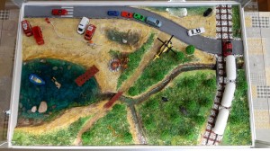 Widok z góry na makietę